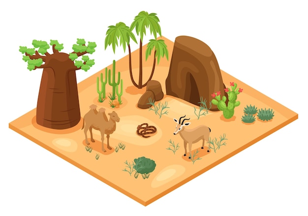 Free Vector desert isometric illustration