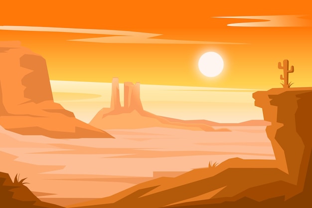 Desert landscape background concept