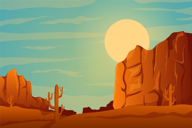 Free Vector desert landscape - background for video conferencing