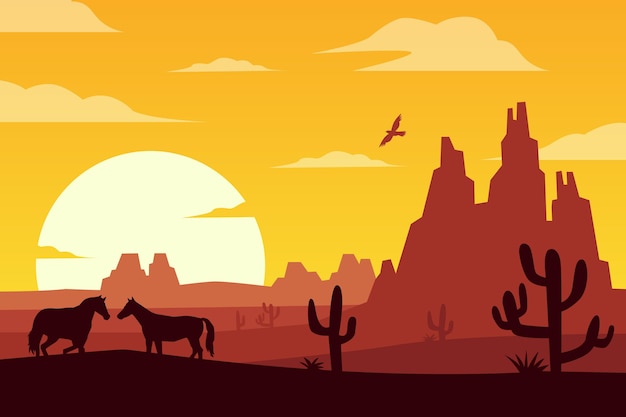 Desert landscape background for video conferencing