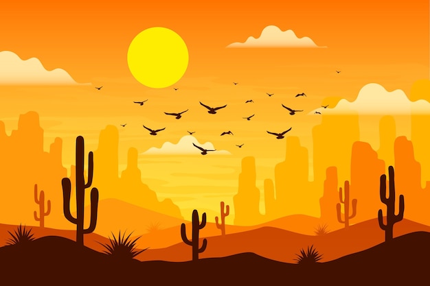 Desert landscape - background for video conferencing