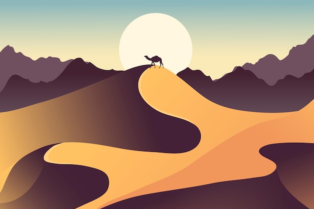 Free Vector desert landscape - background for video conferencing