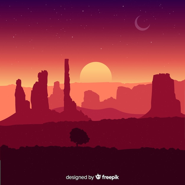 Free Vector desert landscape background