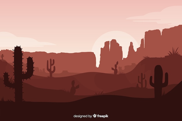 Free Vector desert landscape in sepia shades