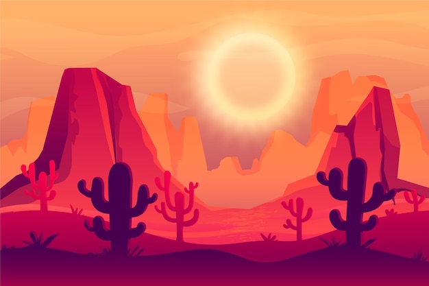 Free Vector desert landscape wallpaper for video conferencing