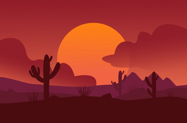 Free Vector desert landscape