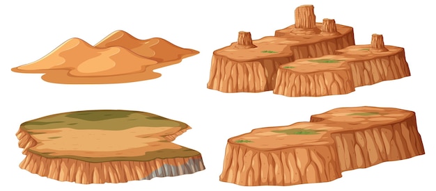 Free Vector desert and plateau landscapes