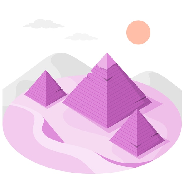 Free vector desert pyramid concept illustration