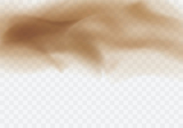 Desert sandstorm, brown dusty cloud transparent background