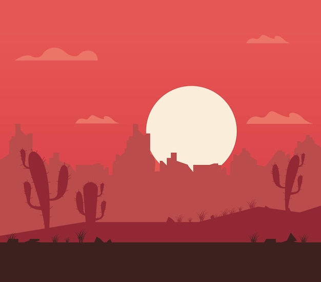 Desert sunset landscape