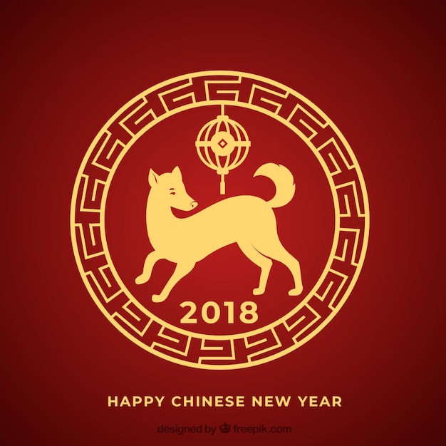 Design for chinese new year with golden dog