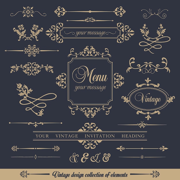 Free vector design collection of ornamental frames