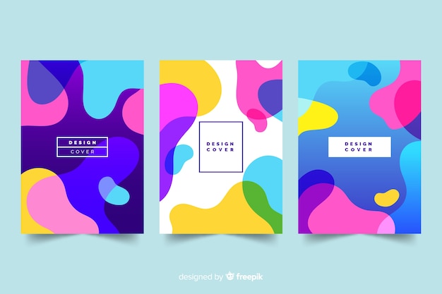 Design cover template with colorful liquid effect