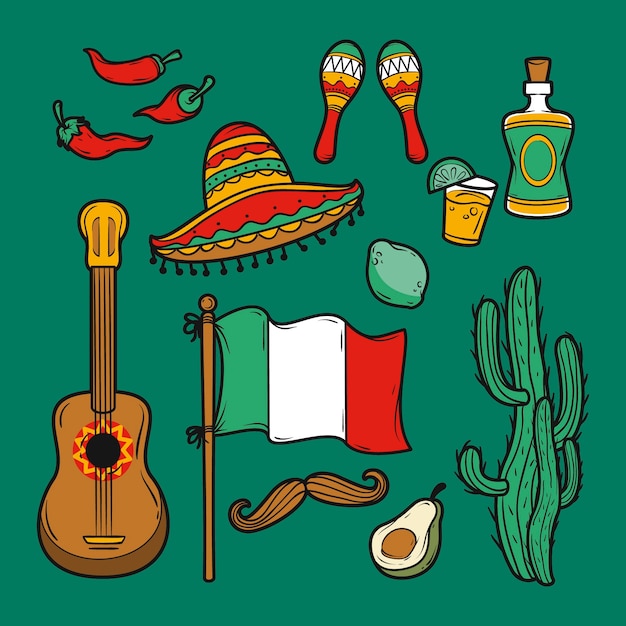 Free vector design elements collection for cinco de mayo celebration