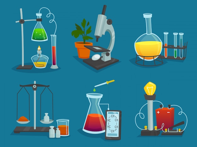 Free vector design  icons set of  laboratory equipment