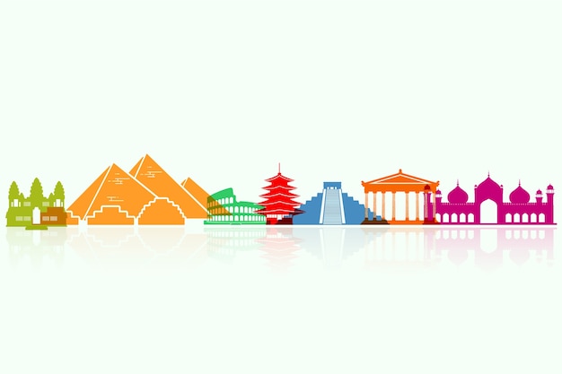 Free Vector design for landmarks skyline