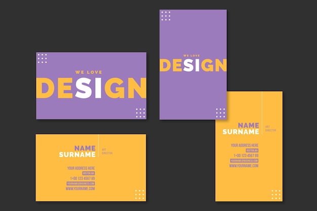 Free vector design minimal business card template