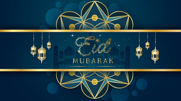 Design for Muslim festival Eid Mubarak card