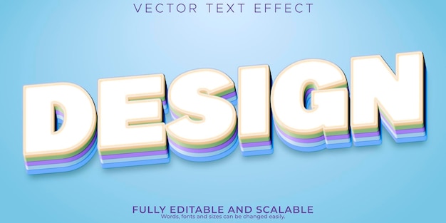 Free vector design text effect editable bold and colorful text style