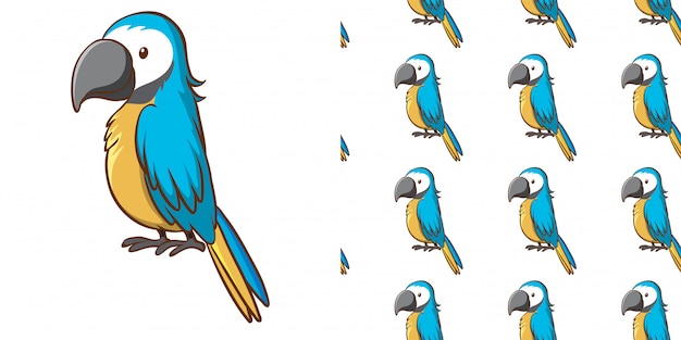 Free Vector  design with seamless pattern blue parrot