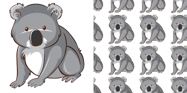 Free Vector  design with seamless pattern cute koala