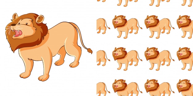 Free Vector  design with seamless pattern cute lion