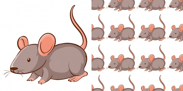  design with seamless pattern gray rat