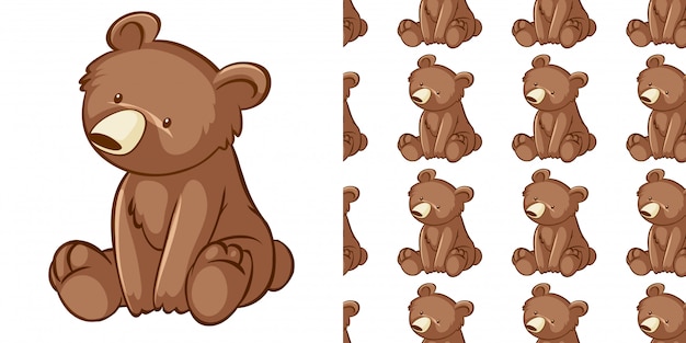 Free Vector design with seamless pattern little cub