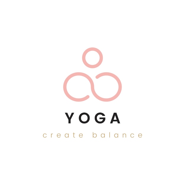 Design of yoga create balance logo vector