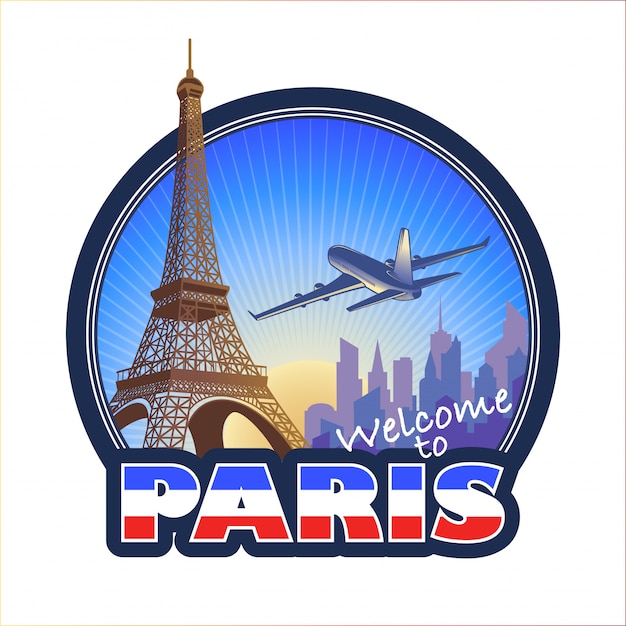 Free vector designed paris travel emblem 2