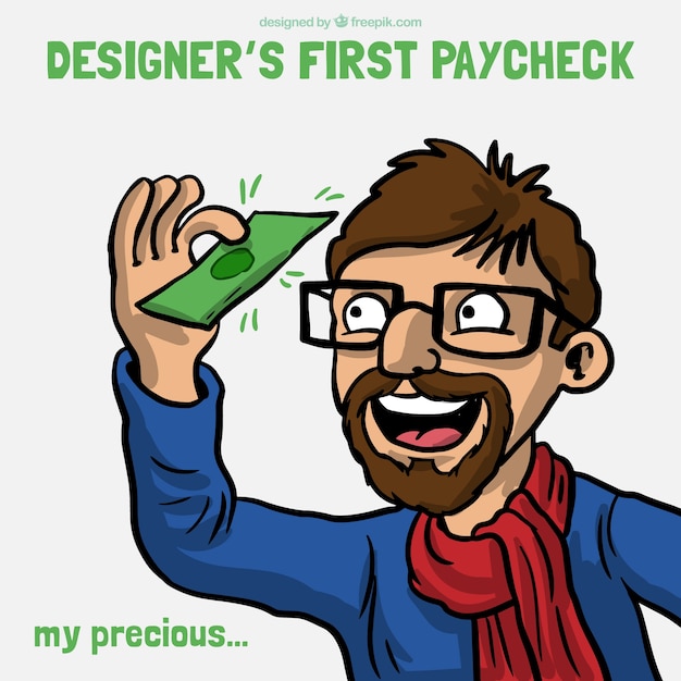 Designer's first paycheck joke