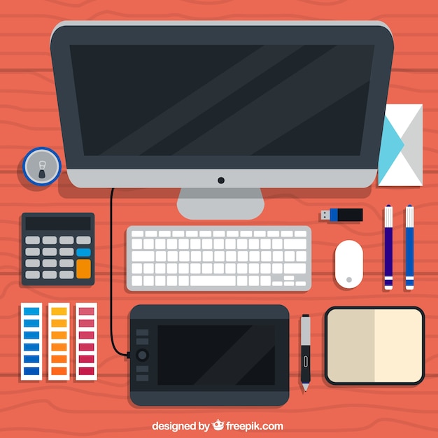 Free vector desk elements set