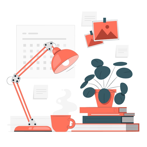 Free vector desk lamp concept illustration