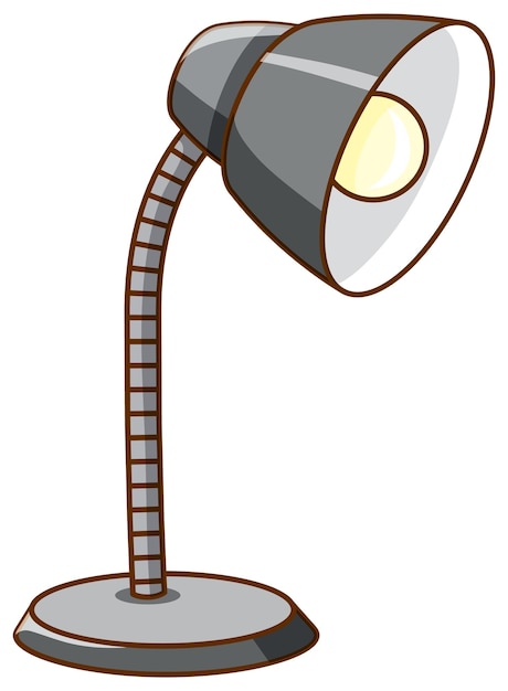 Free Vector desk lamp in gray color on white background