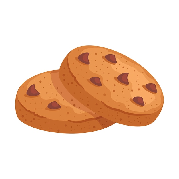 Free Vector dessert cookies with chocolate icon isolated