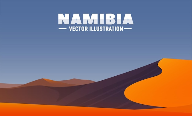 Free Vector dessert landscape namibia africa vector illustration sand dunes in natural background image for web banner or game design