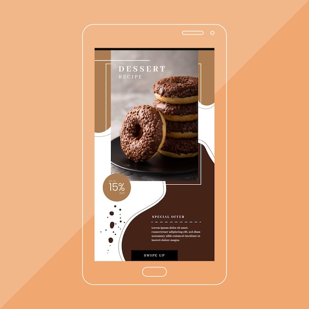 Free Vector dessert recipe instagram story
