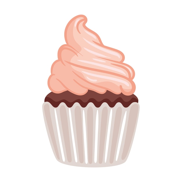 Free Vector dessert sweet cupcake icon isolated