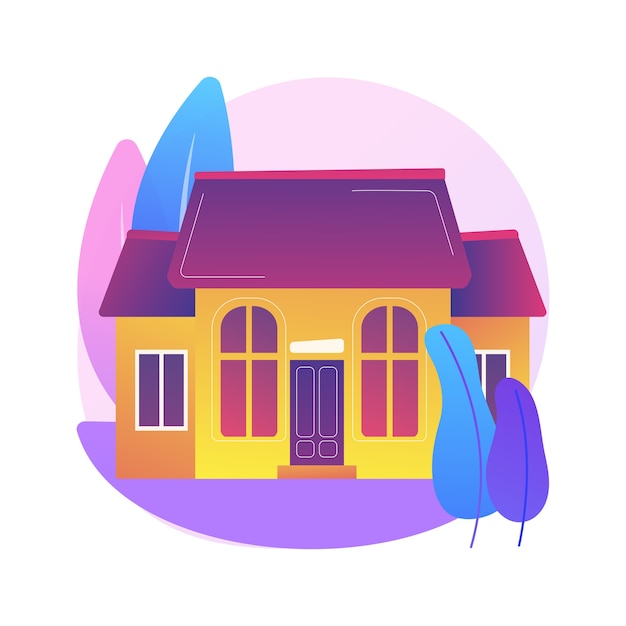 Free Vector detached house abstract concept  illustration. single family house, stand-alone household, single-detached building, individual land ownership, unattached dwelling unit .