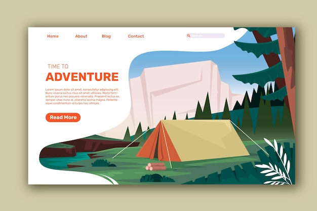 Free Vector detailed adventure landing page