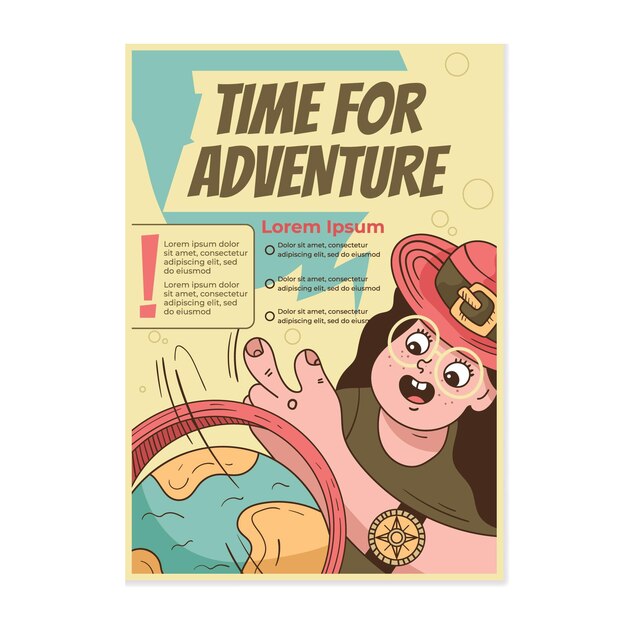 Detailed adventure vertical flyer template