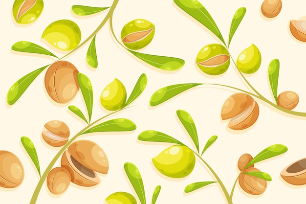 Detailed argan oil background illustrated