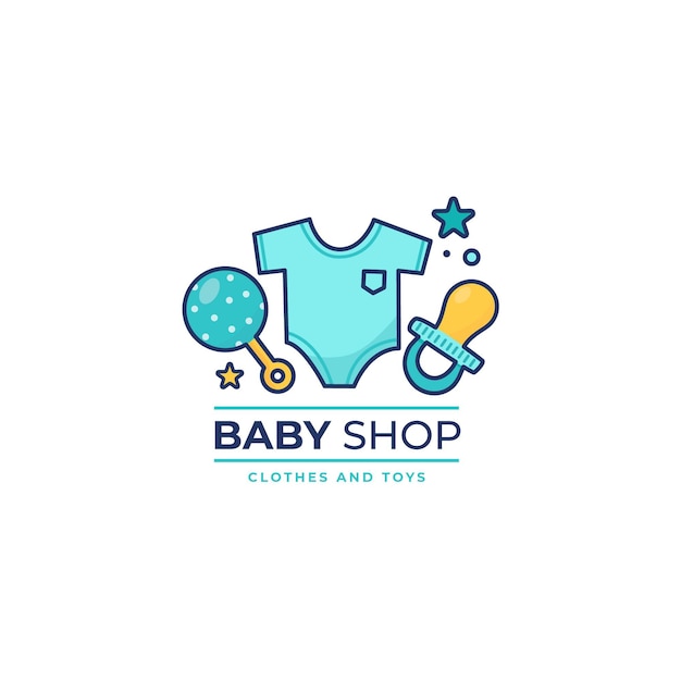 Detailed baby logo template