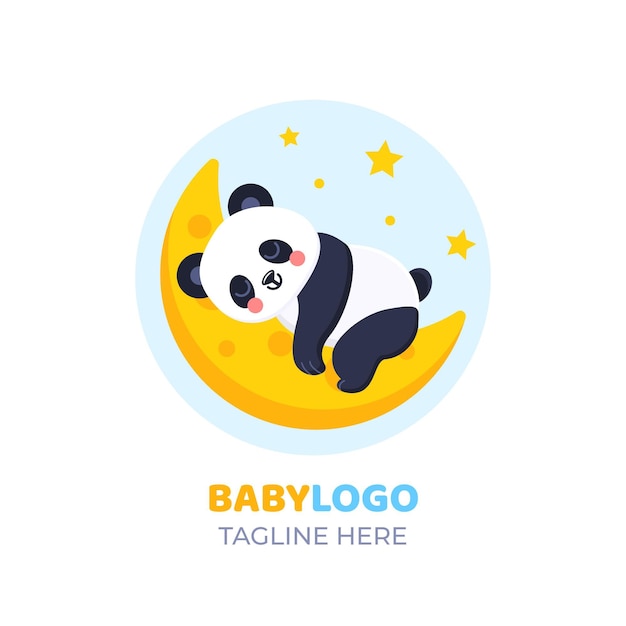 Detailed baby logo template