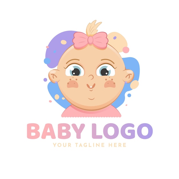 Detailed baby logo template