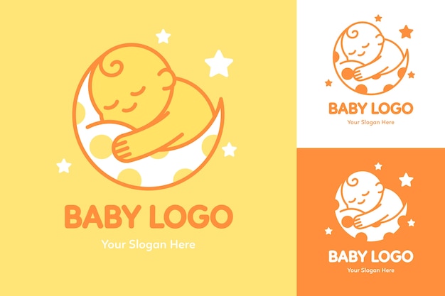 Detailed baby logo template