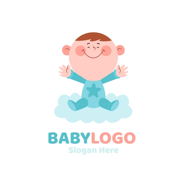 Detailed baby logo template