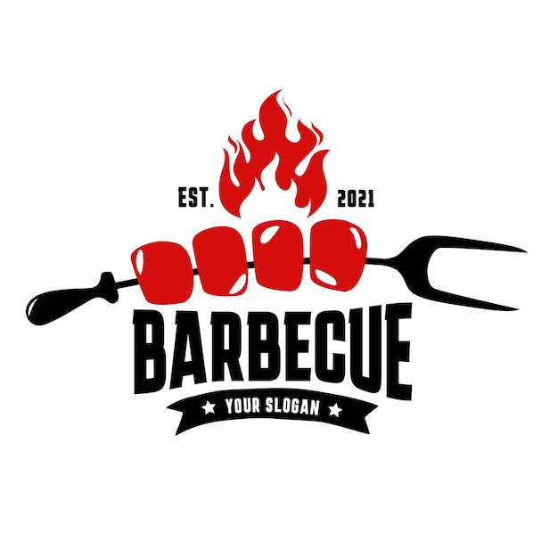 Detailed barbecue logo template