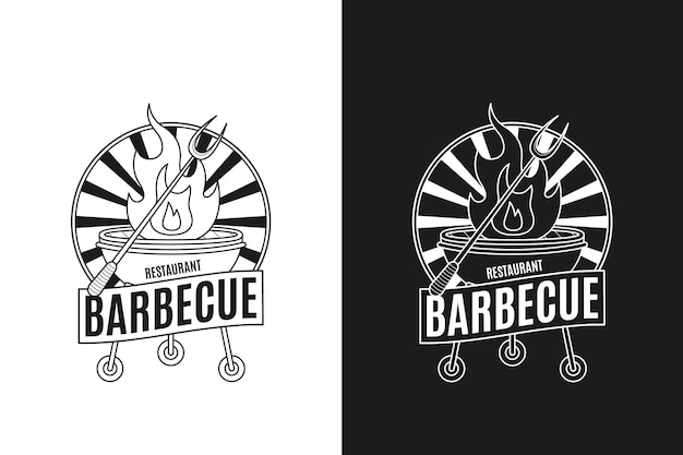 Free Vector detailed barbecue logo template