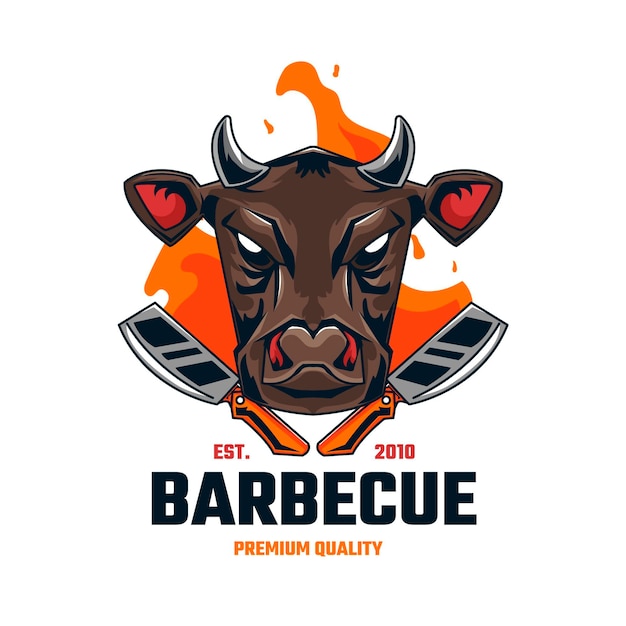 Detailed barbecue logo template